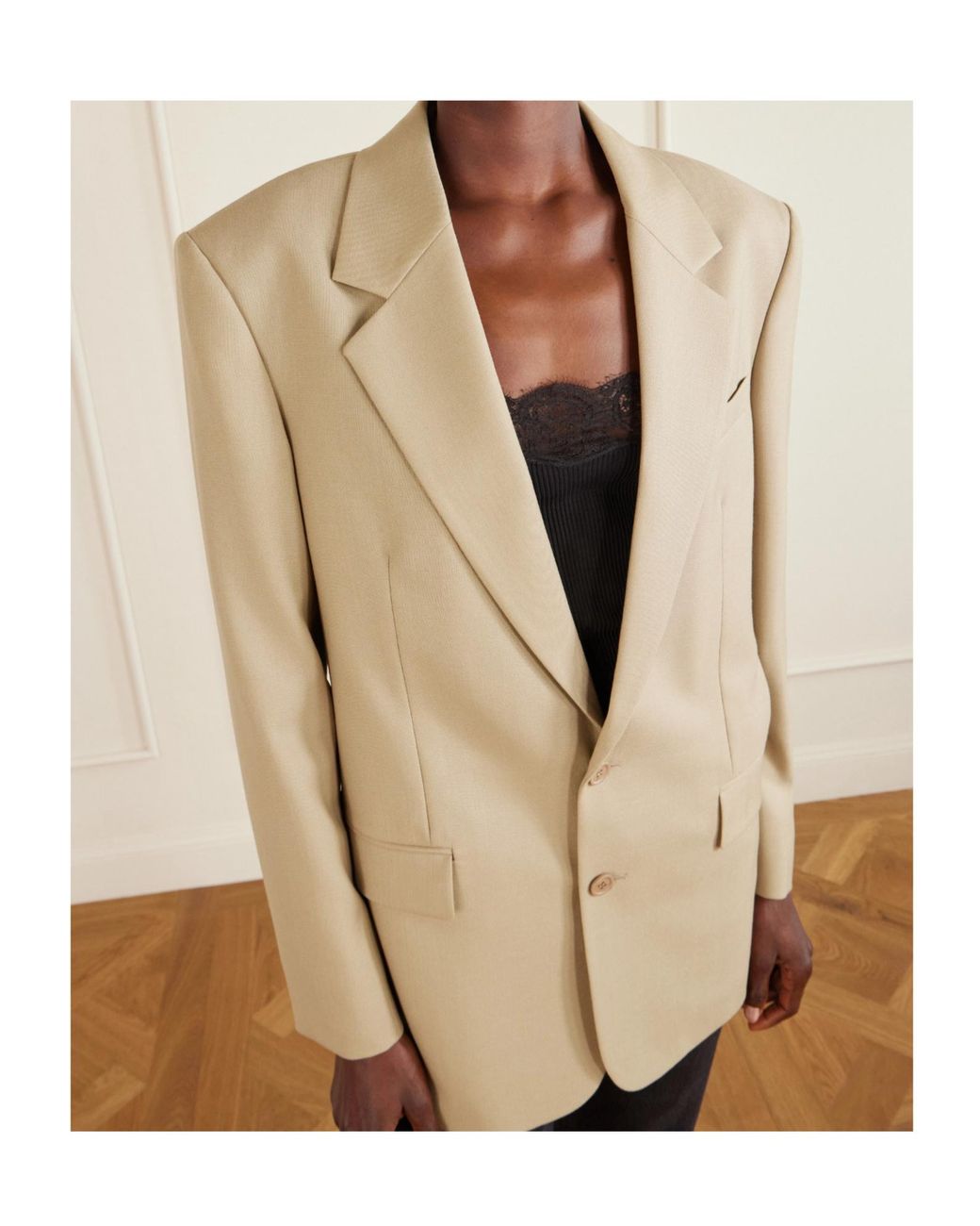 Saint Laurent Natural Single-Breasted Long-Sleeved Jacket