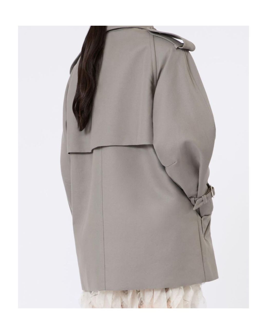 Max Mara Gray Double-Breasted Belted Coat