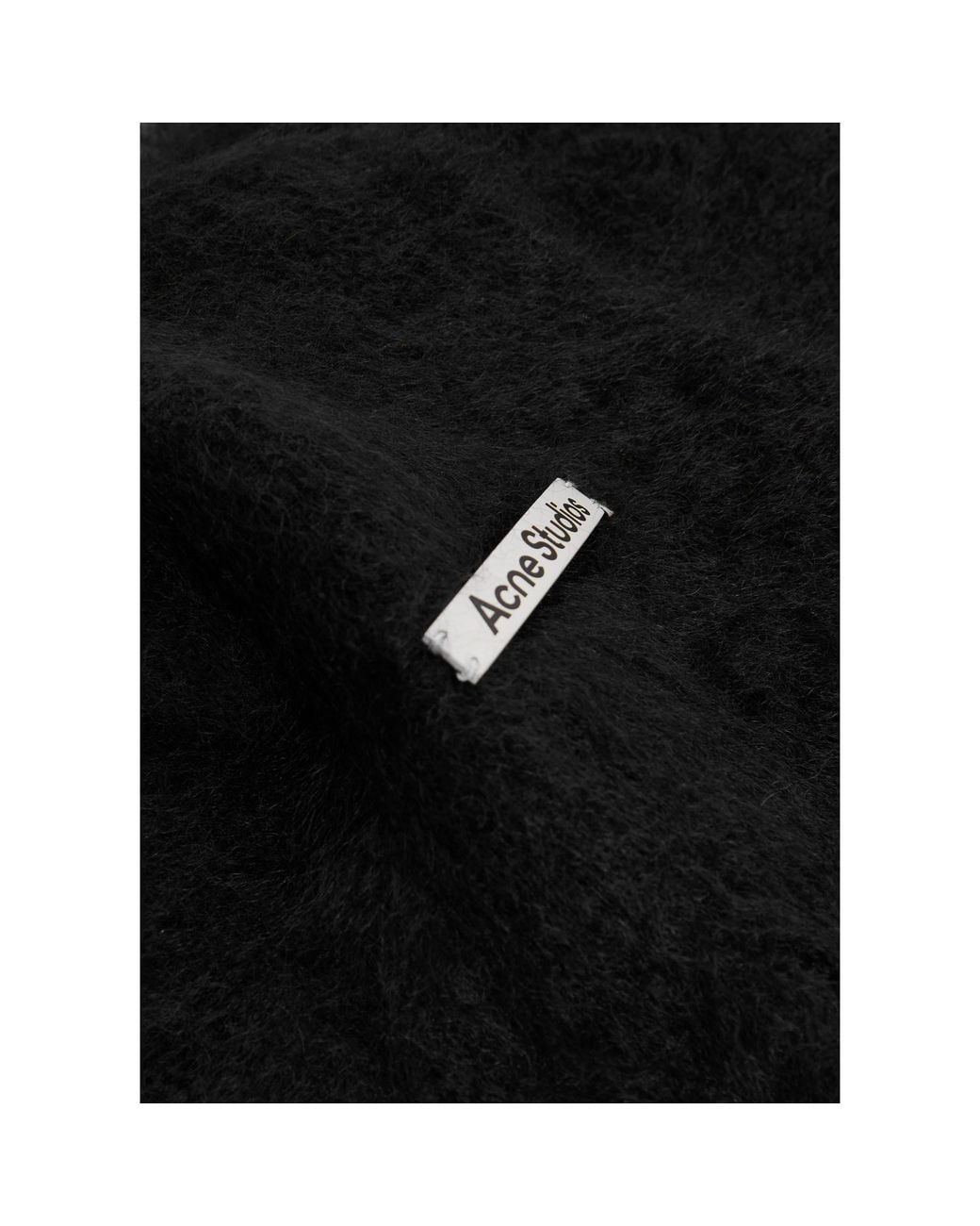 Acne Black Hooded Wool Knitted Scarf for men