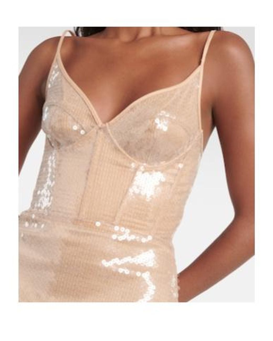 David Koma White Sequined Midi Dress