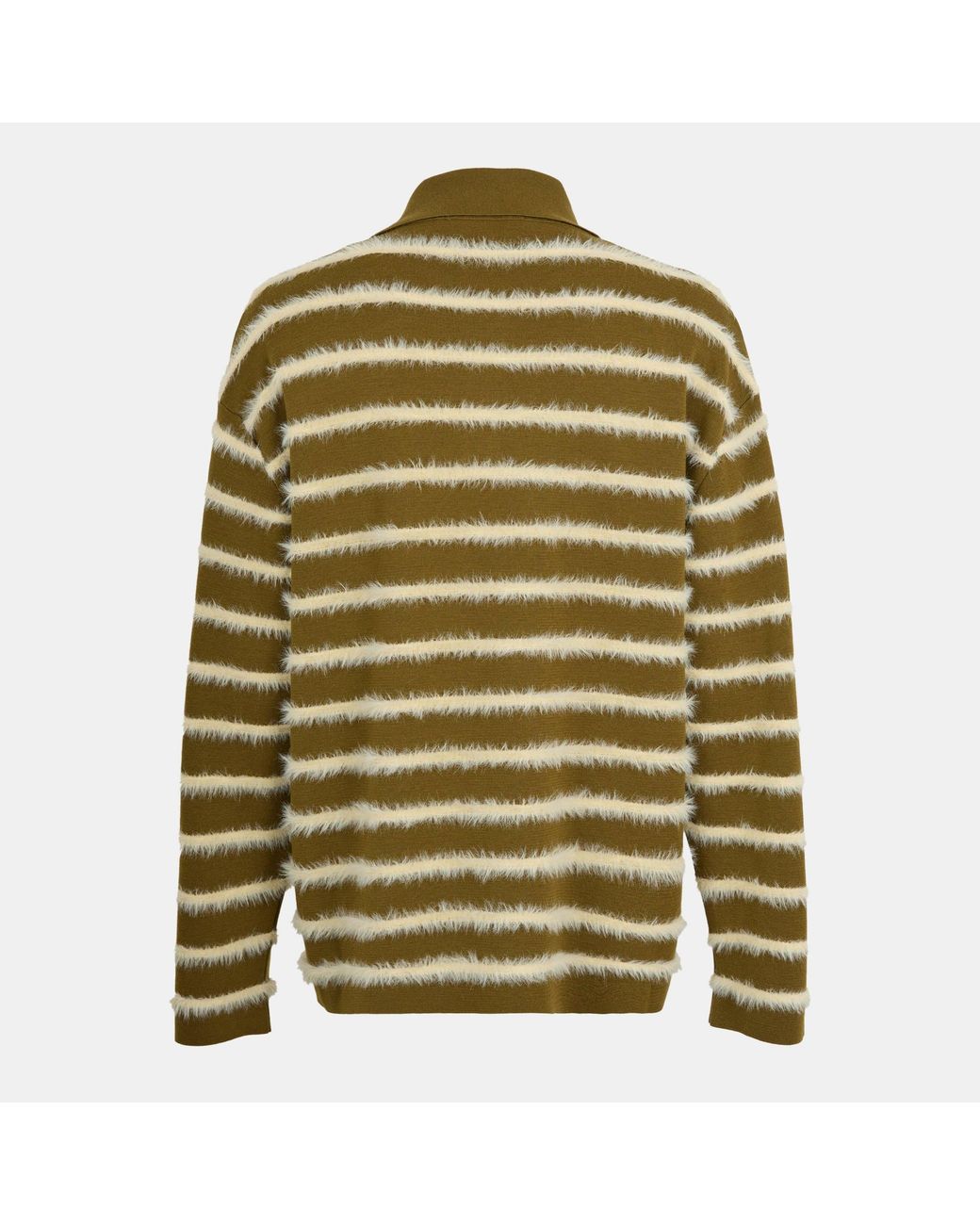 AMI Green Striped Polo Shirt for men