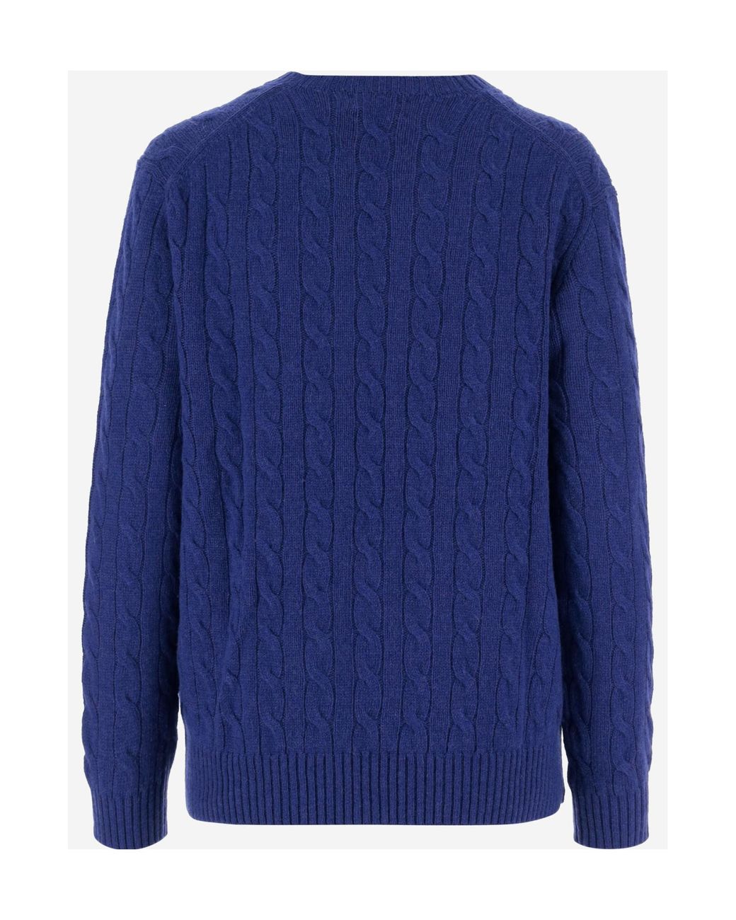 Polo Ralph Lauren Blue Logo-Embroidered Crewneck Jumper