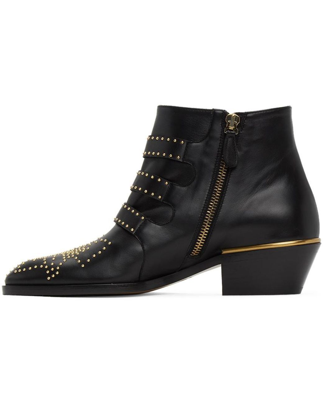 Chloé Black Chloé Susanna Embellished Buckled Boots