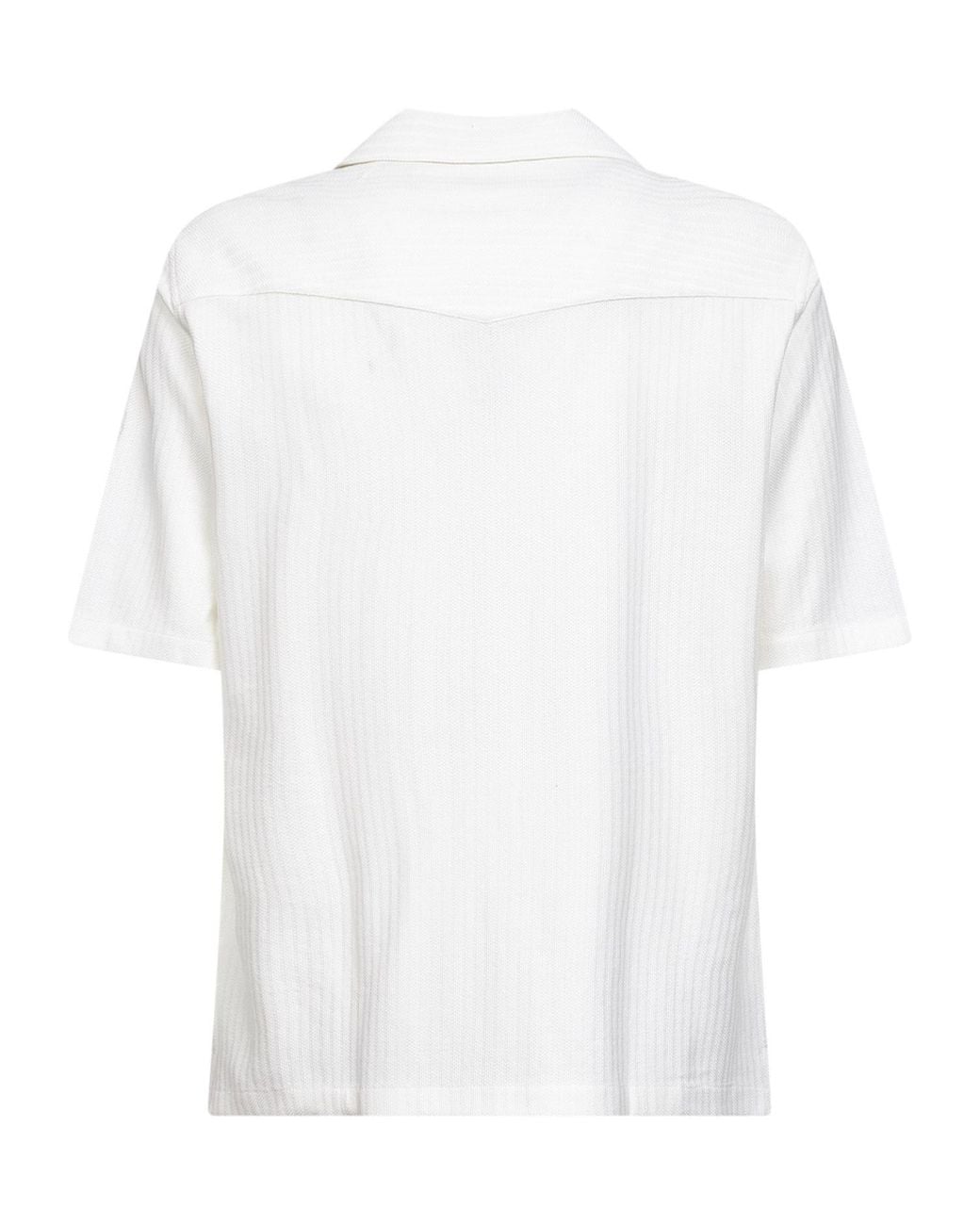 Brunello Cucinelli White Striped Straight Shirt for men