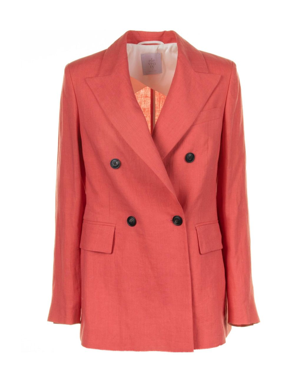 Eleventy Red Double Breasted Long Sleeved Jacket