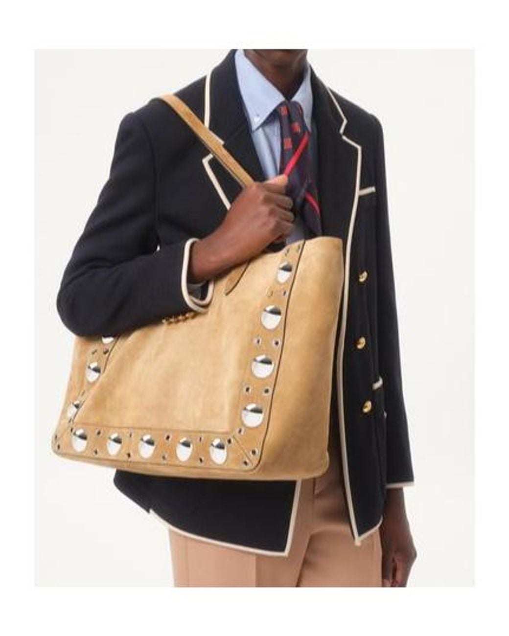 Valentino Blue Double-Breasted Wool Jacket With Vg Patch for men