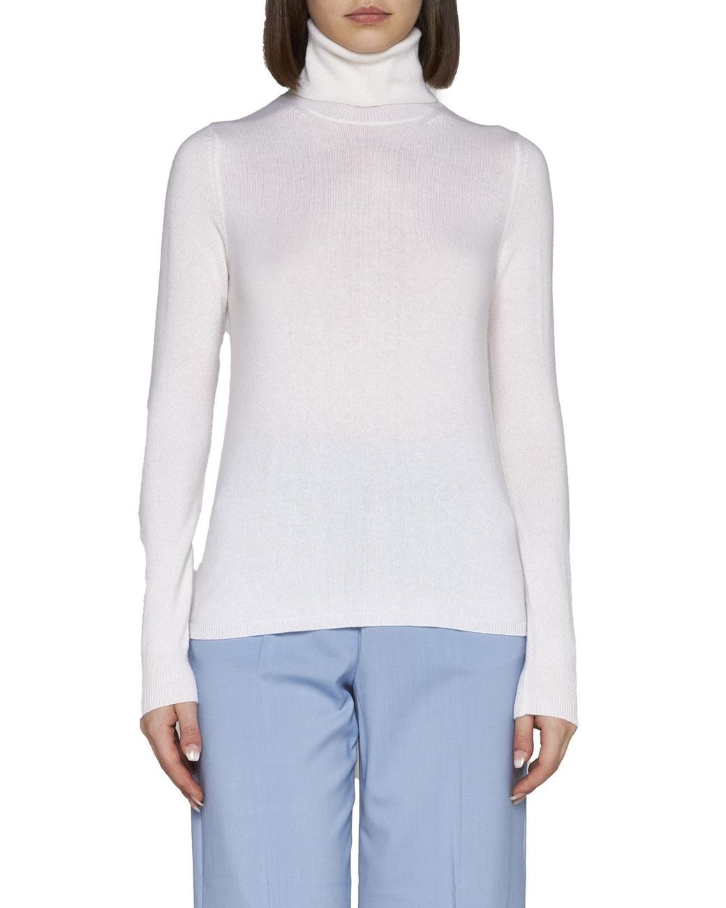 Max Mara White Turtleneck