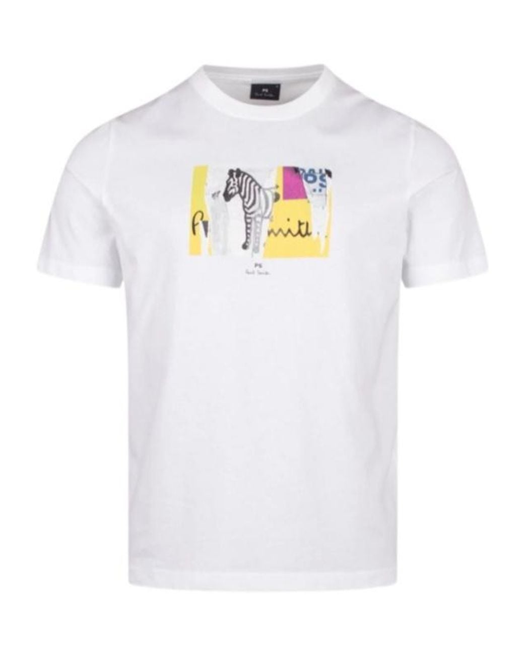 Paul Smith White Ps Paul Smith Zebra Graphic T-Shirt for men