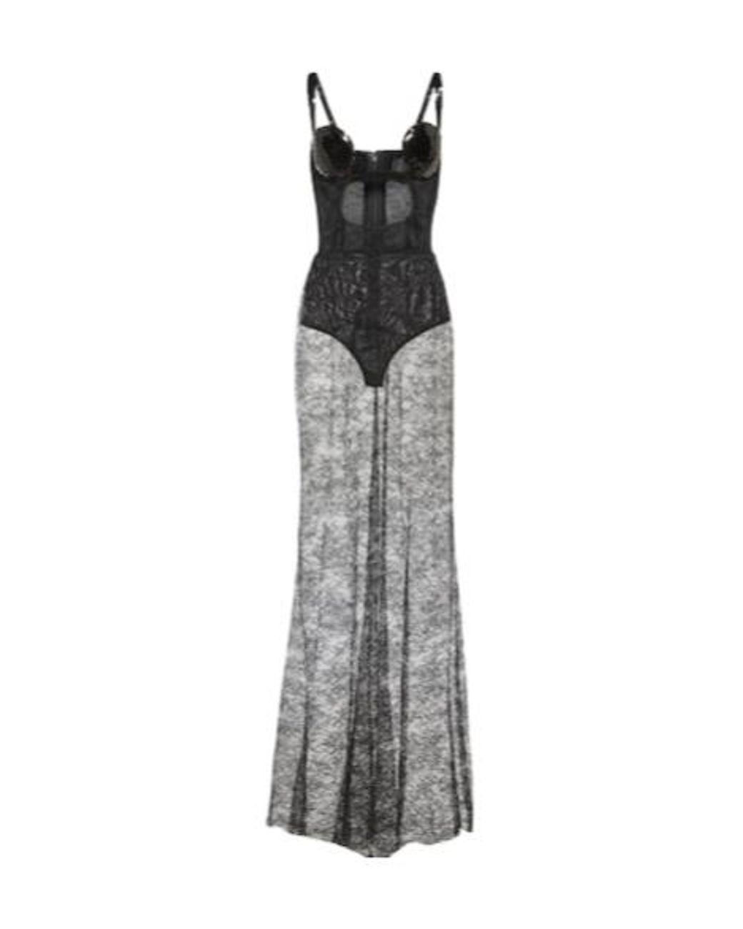 Nensi Dojaka White Cutout Sequined Lace-Trimmed Gown