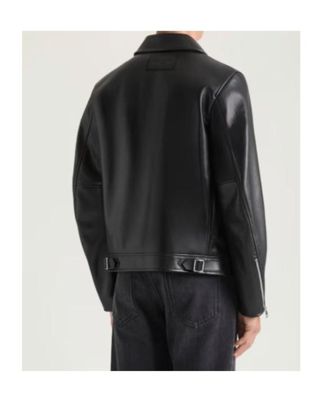 Givenchy Black Zip-Up Leather Biker Jacket for men