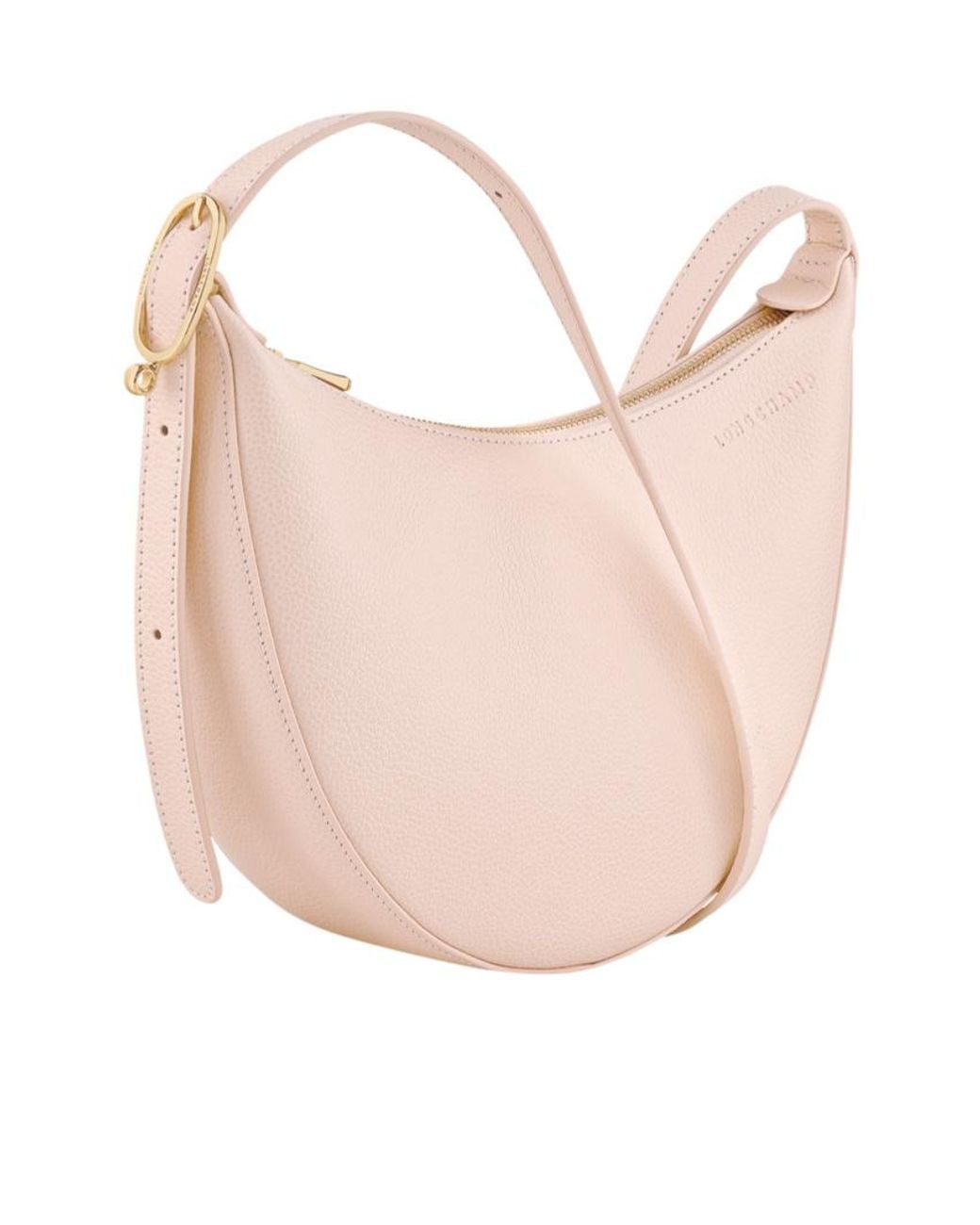 Longchamp Pink Le Foulonné Half-Moon Shoulder Bag