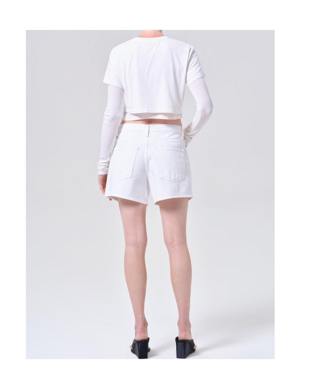 Agolde White Leith Short