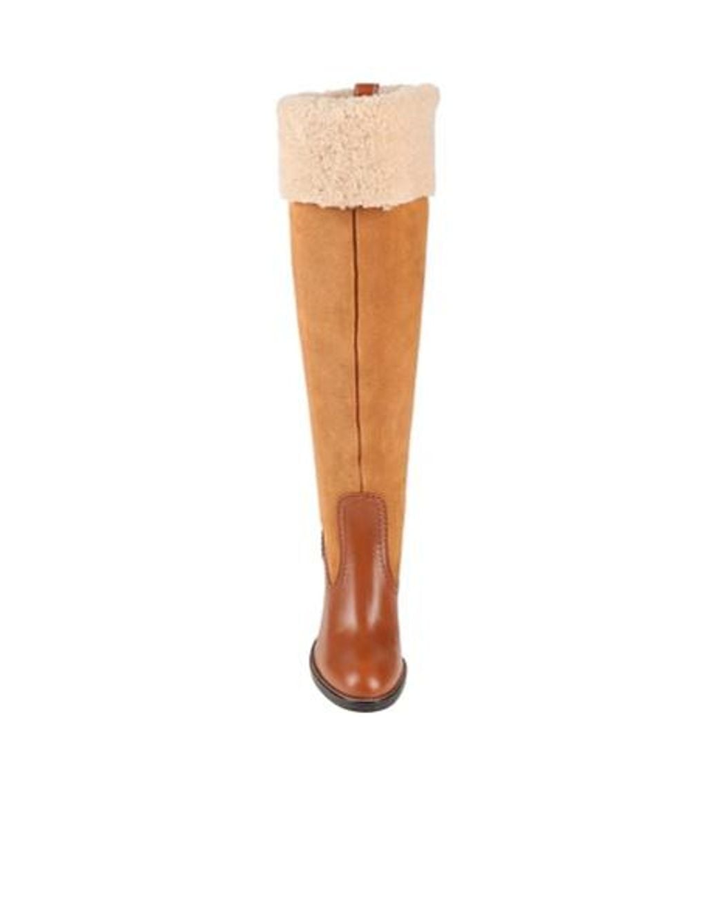 Chloé White Two-Tone Round-Toe Boots