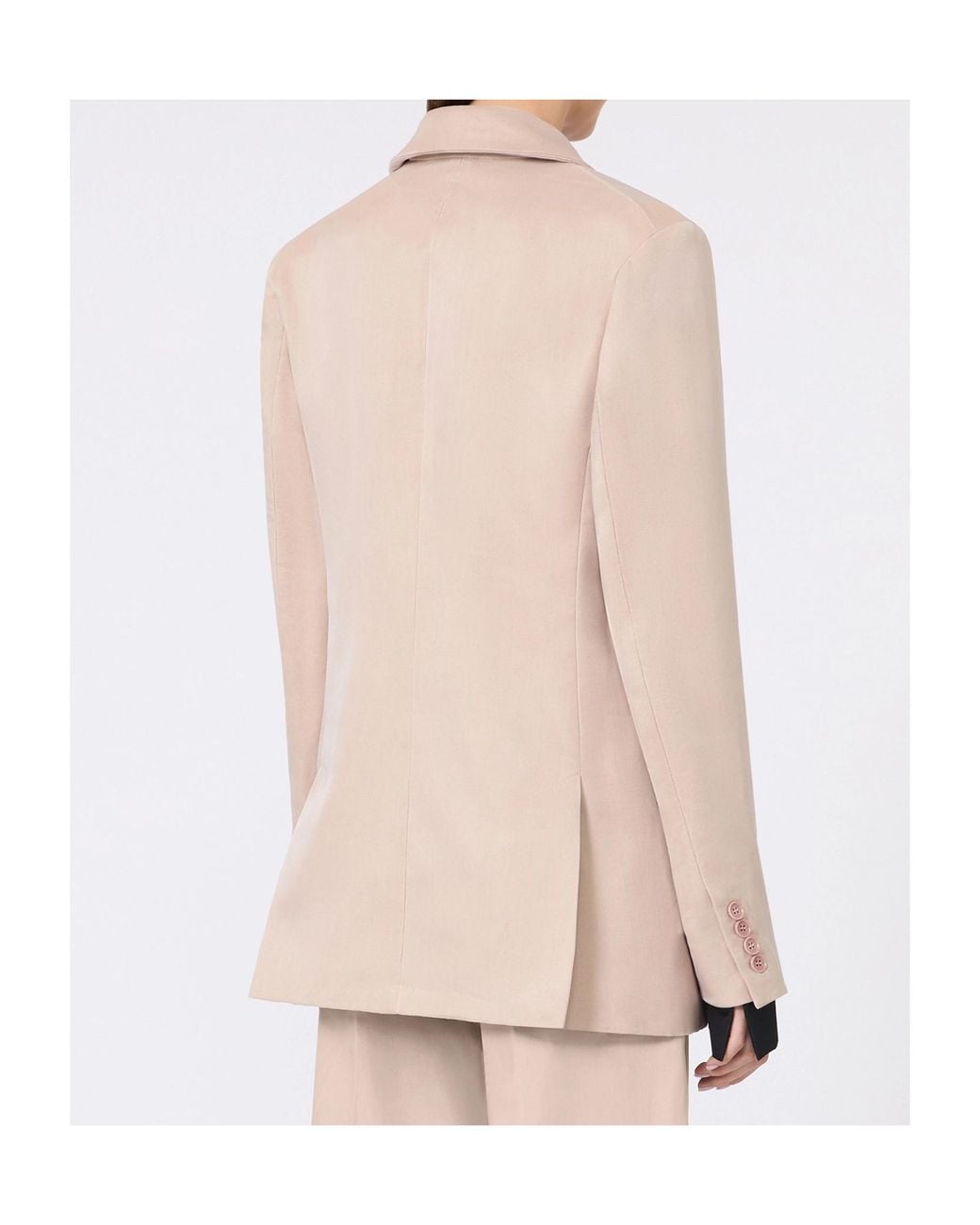 Max Mara Natural Feltro Double-Breasted Tailored Blazer