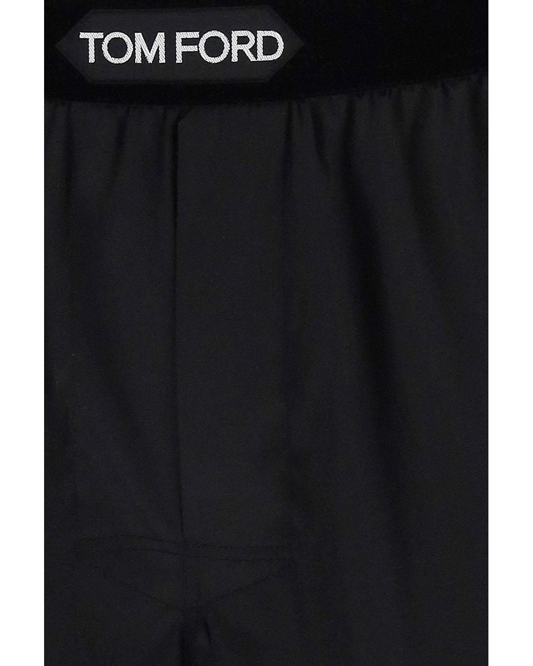 Tom Ford Black Logo-Waistband Stretched Satin Boxers for men