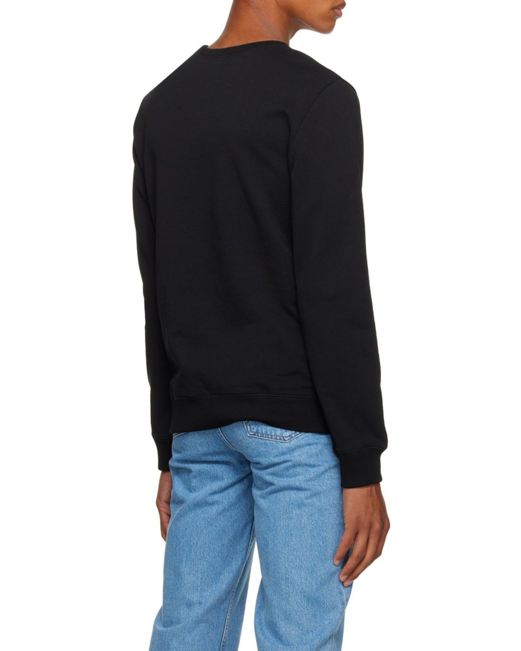 A.P.C. Black Logo Printed Crewneck Sweatshirt for men
