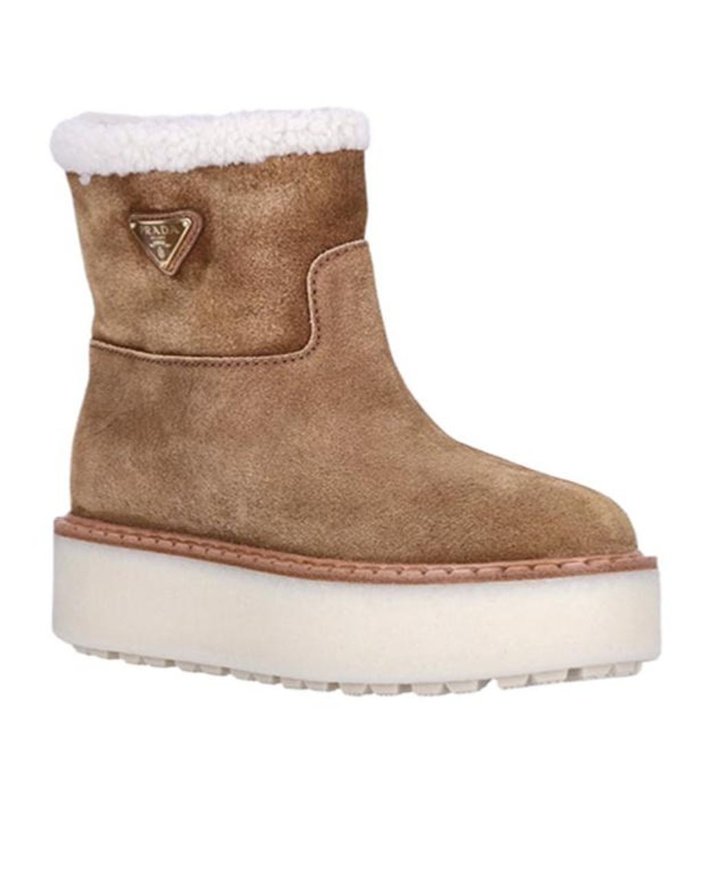 Prada Brown Logo Short Boots