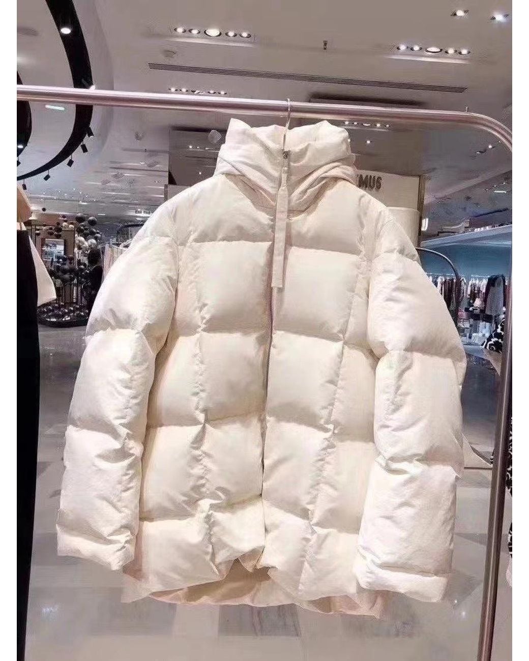Jil Sander White Padded Zipped Coat
