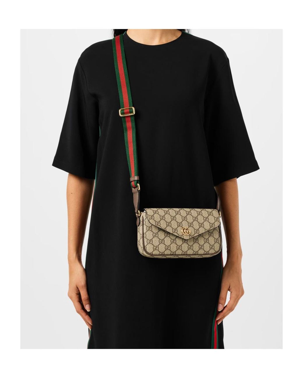 Gucci Brown Logo Cotton Ophidia Mini Bag