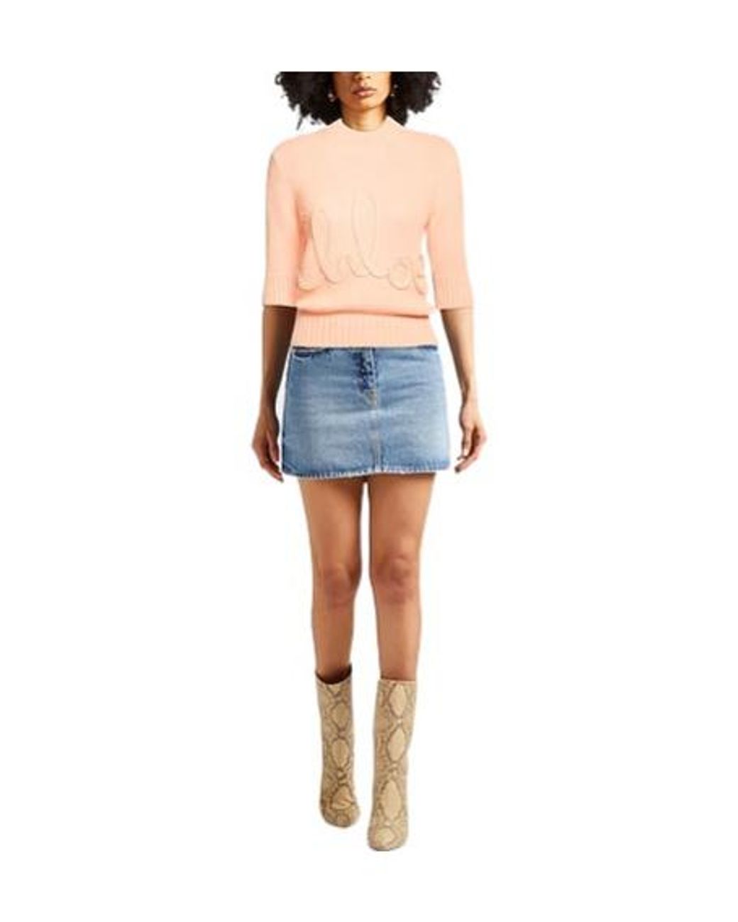 Chloé White Knitted Short Sleeve Tee