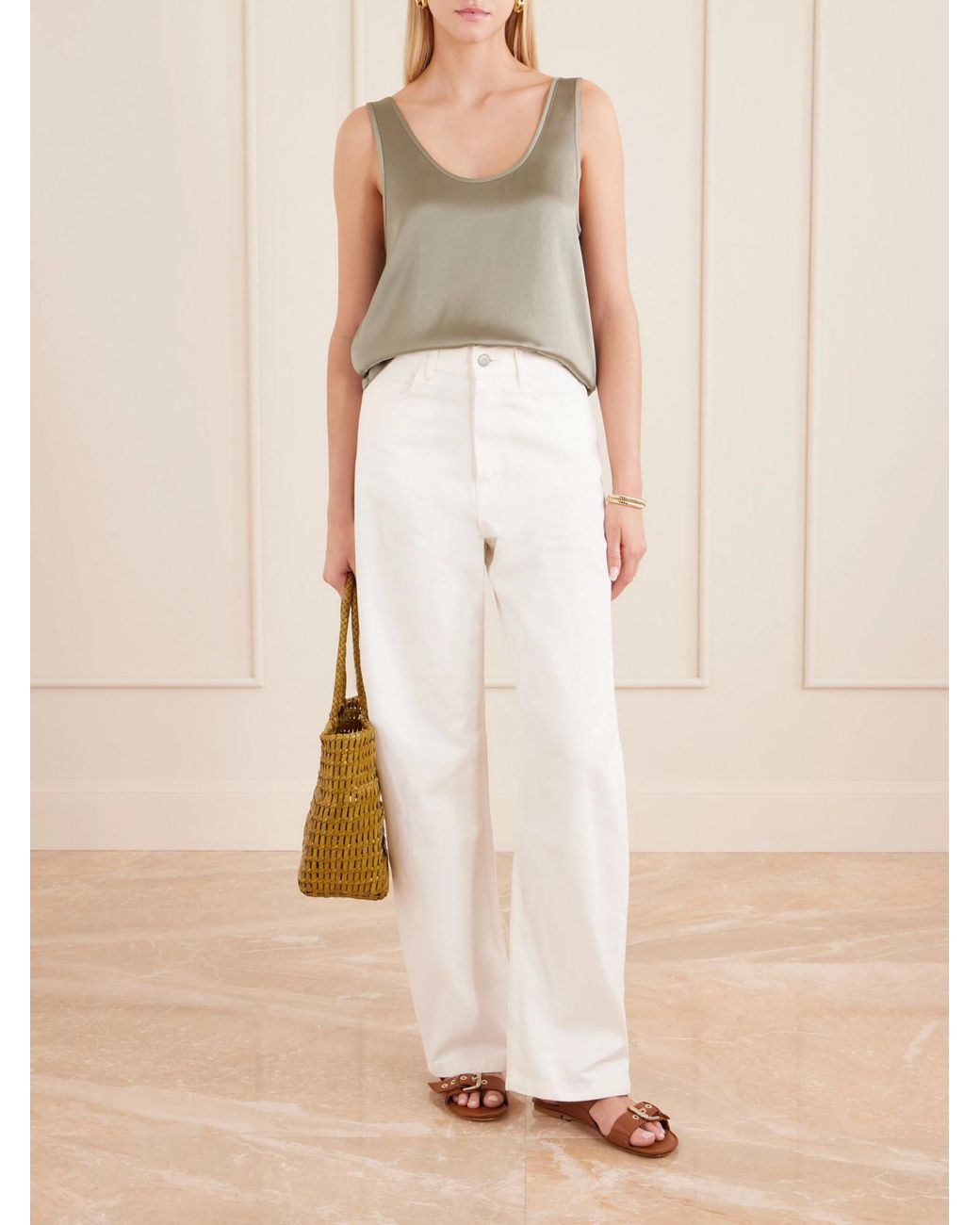 Anine Bing Gray Silk Tank