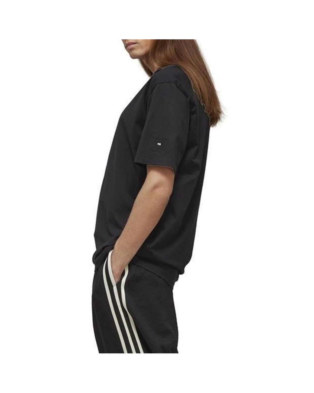 Y-3 Black Item O-Neck Short-Sleeved T-Shirt for men