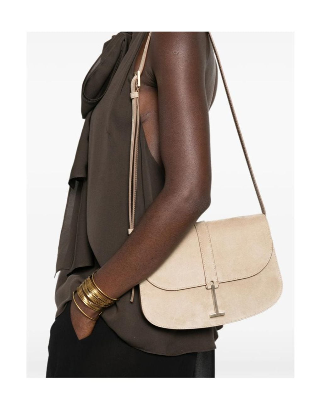 Tom Ford White Flap Shoulder Bag