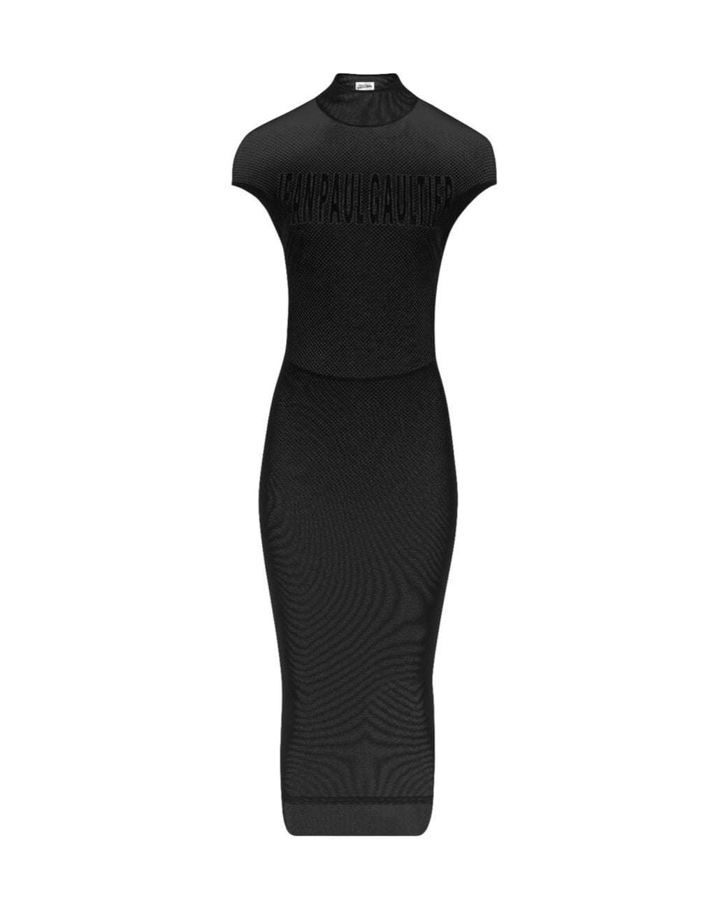 Jean Paul Gaultier Black Mesh-Panelled High Neck Dress