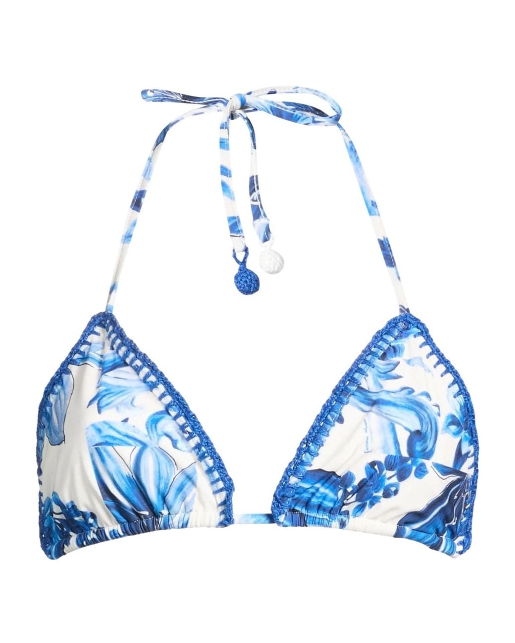 Farm Rio Blue Floral Triangle Bikini