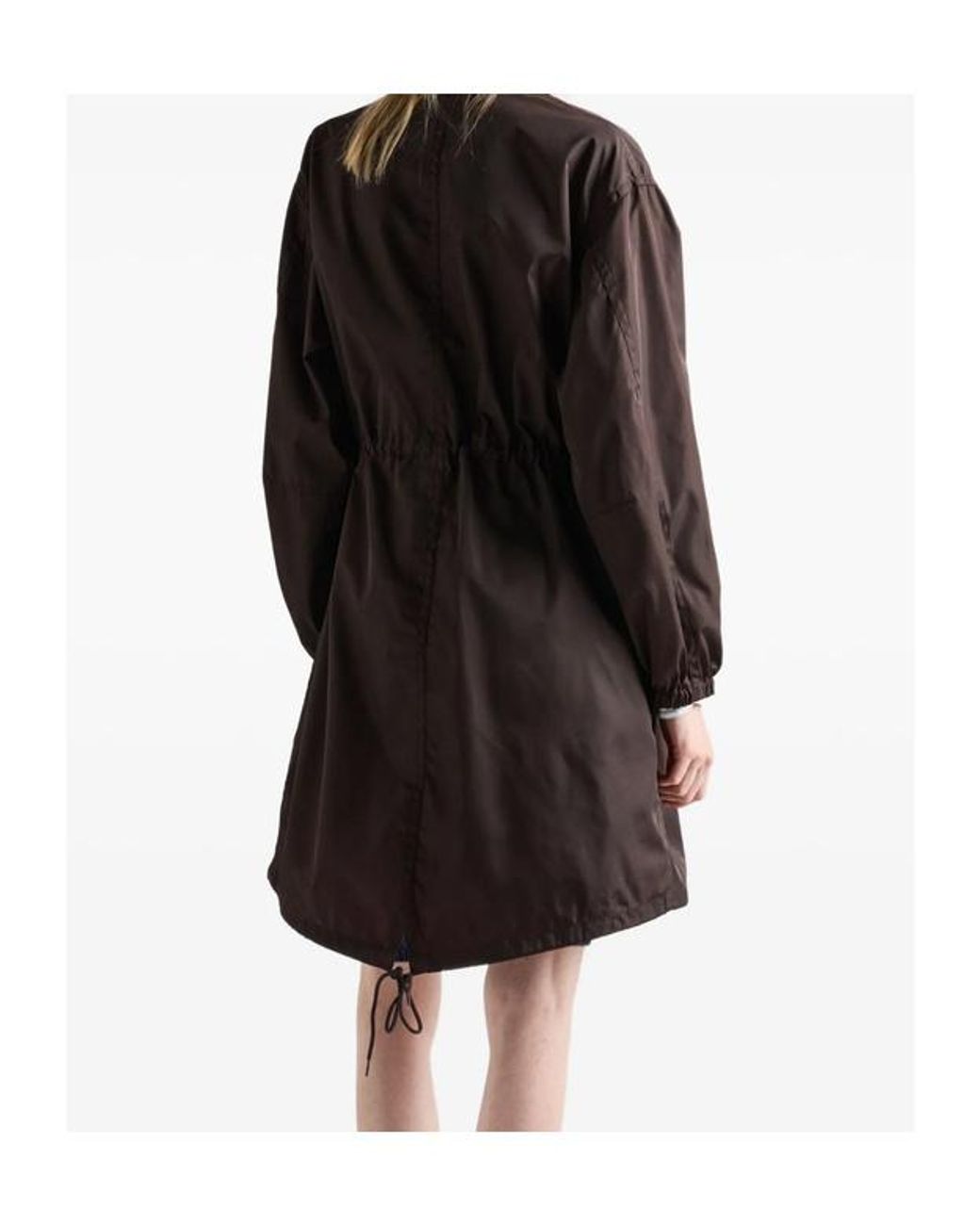 Prada Black Re-Nylon Buttoned Raincoat