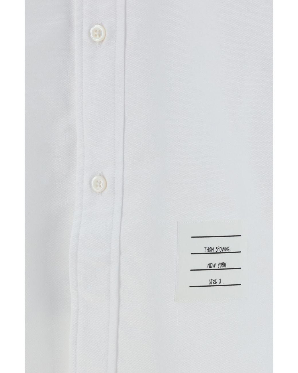 Thom Browne White Bar Striped Buttoned Shirt for men