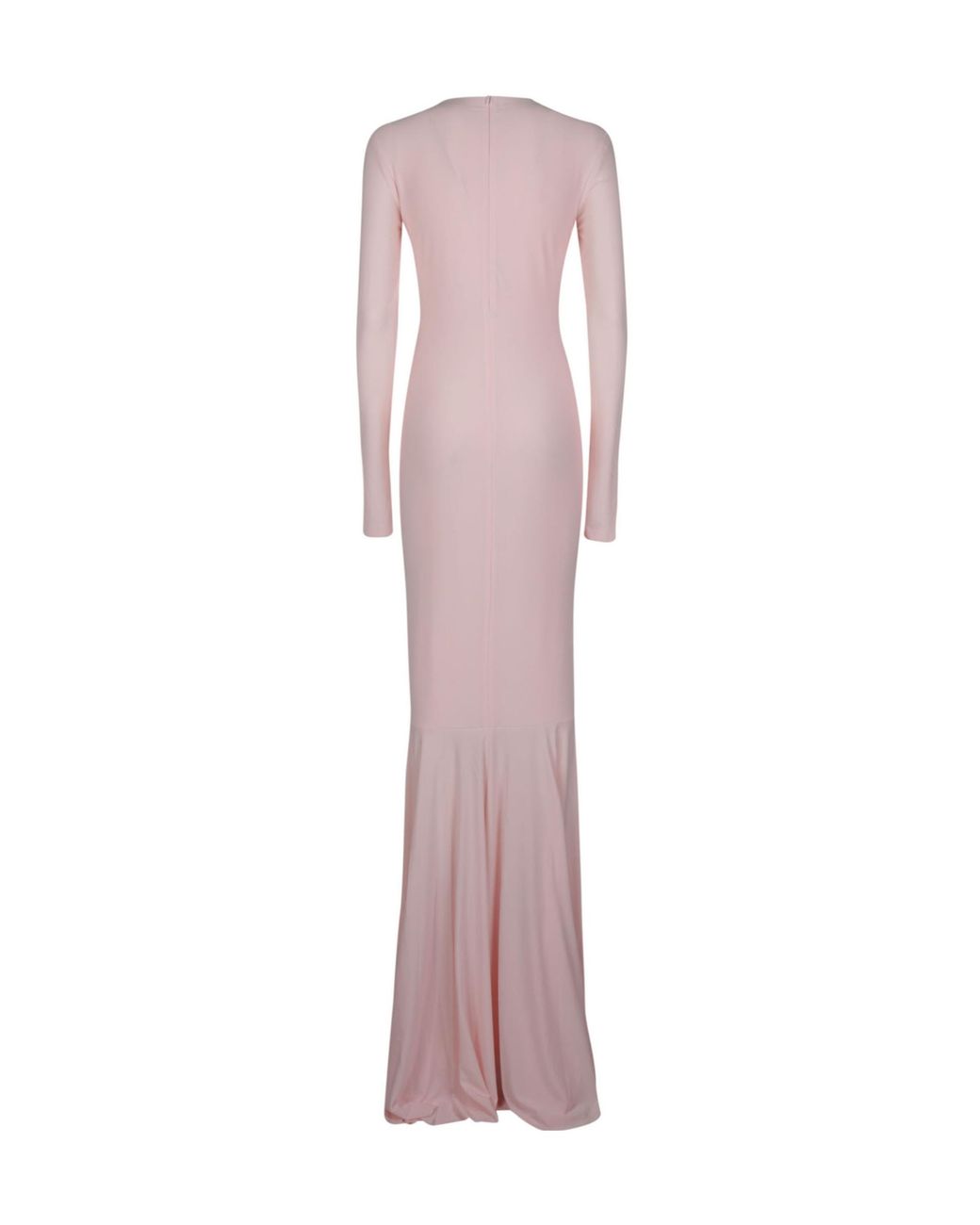 Norma Kamali Pink Shirred Fishtail Long Dress