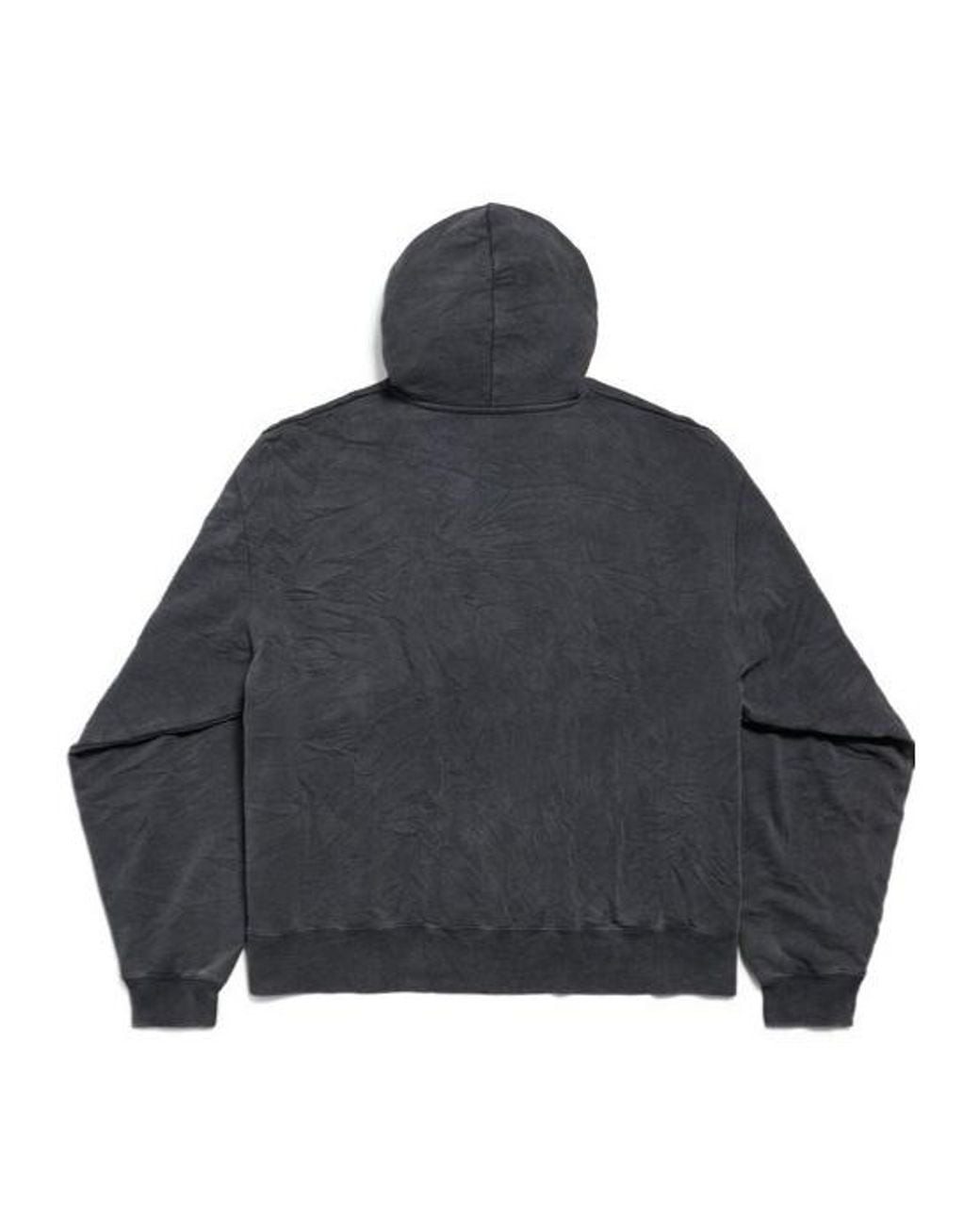 Balenciaga Gray Logo Printed Drawstring Hoodie for men