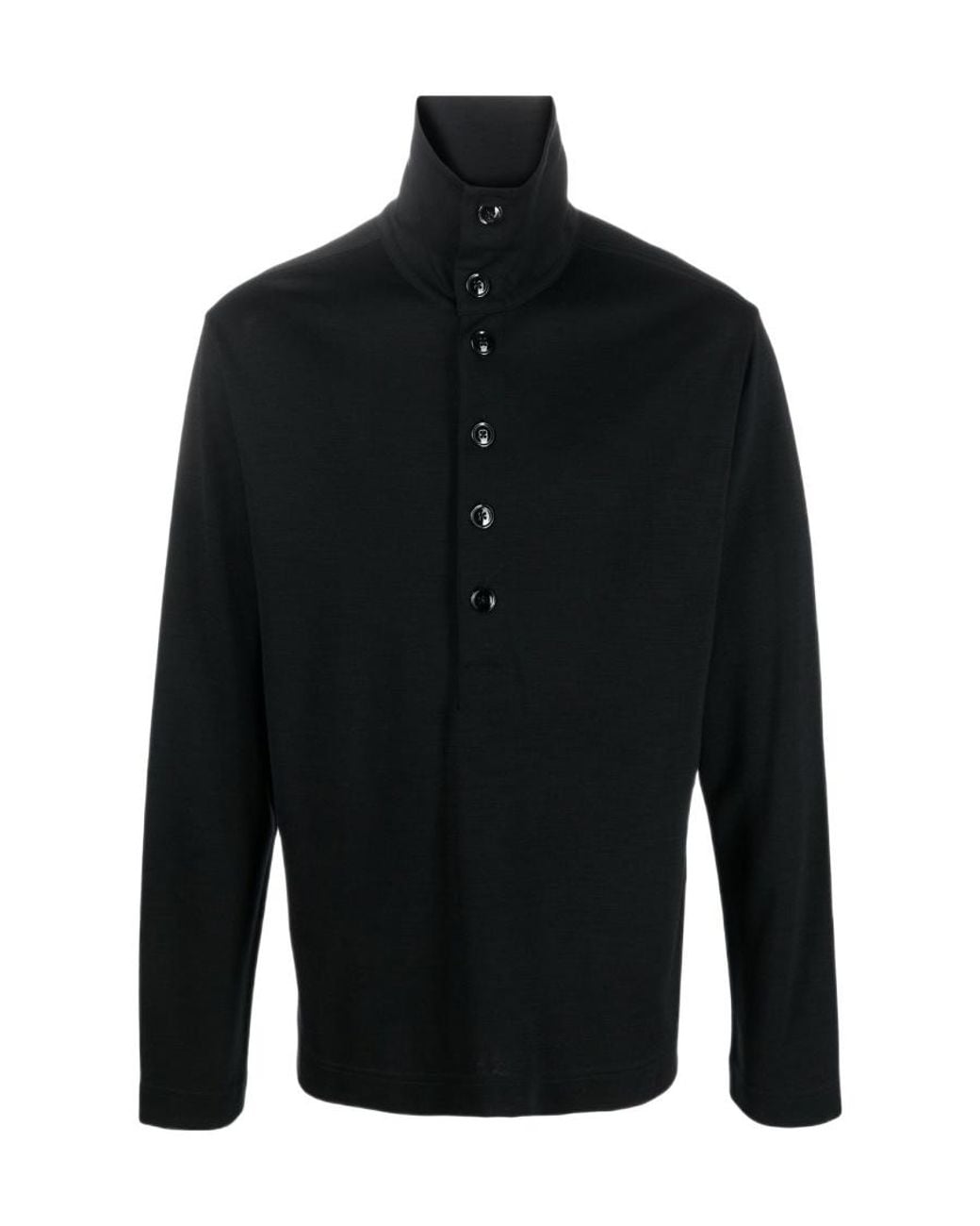 Lemaire Black Buckle Turtleneck Sweater for men