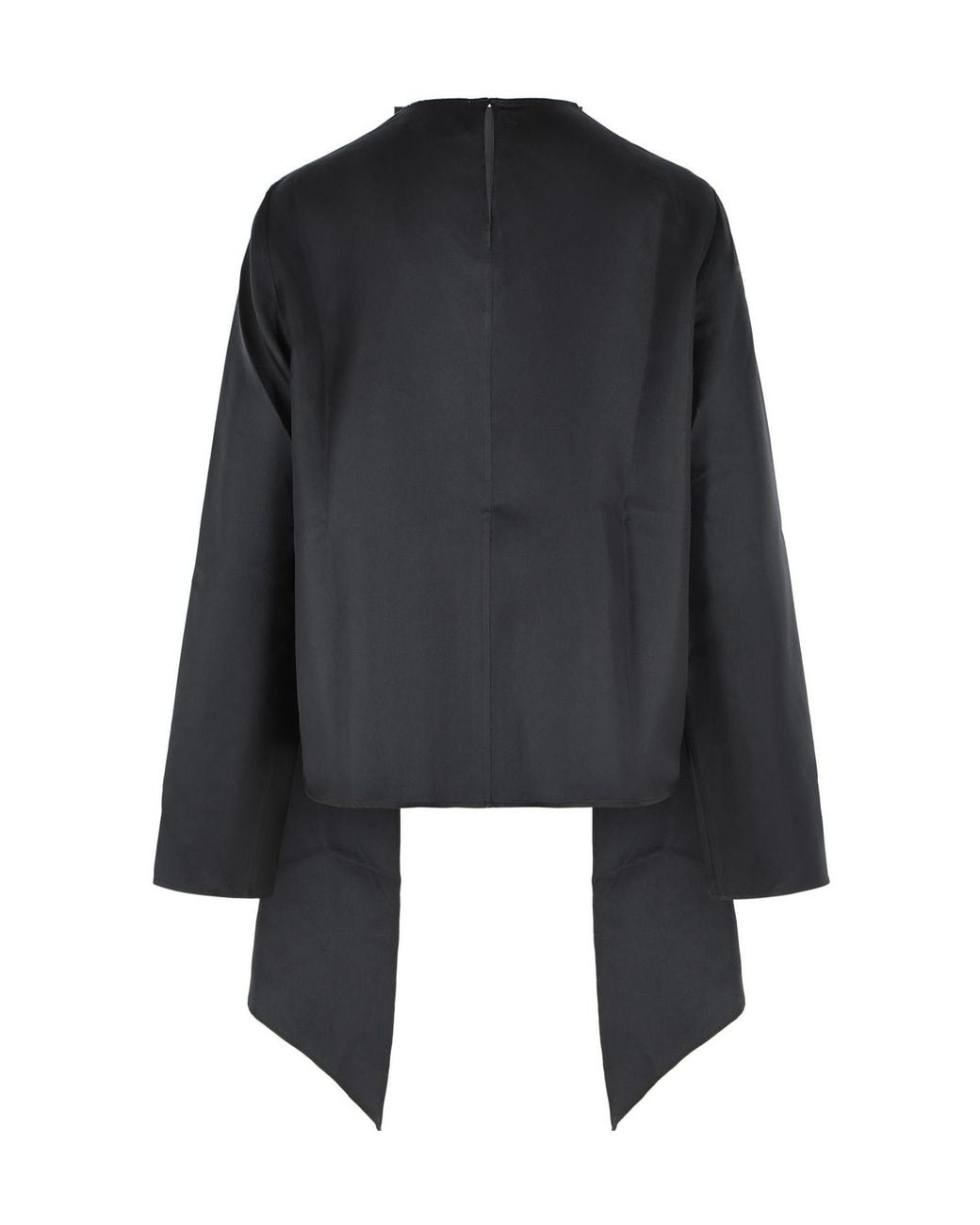 Loulou de Saison Black Gala Satin Twill Scarf Top