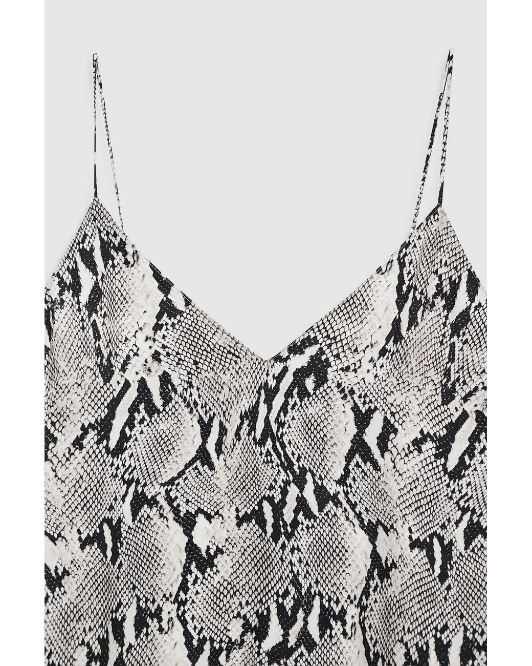 Anine Bing Gray Python V-Neck Top