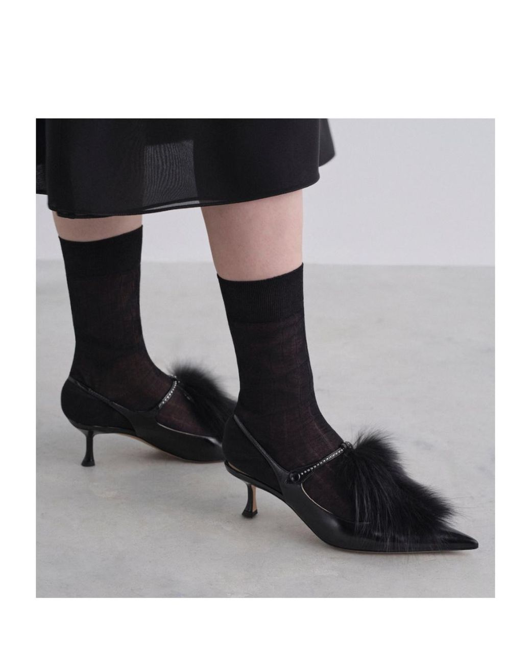 Fendi Black Noir T-Strap Slingback Pumps