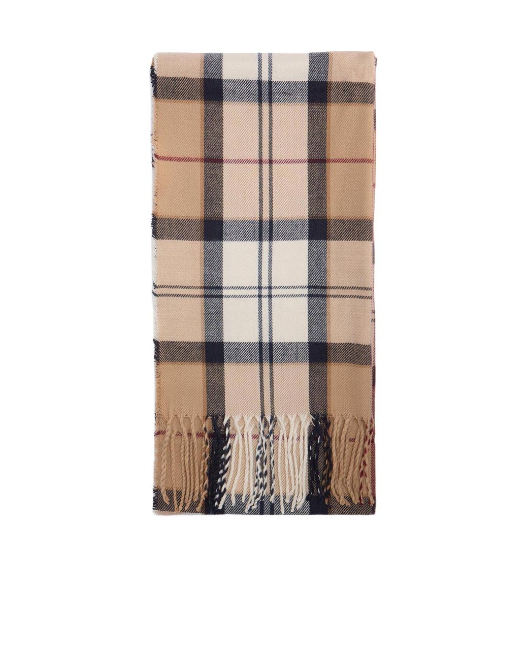 Barbour White Tartan Scarf Knitted Beanie Set for men