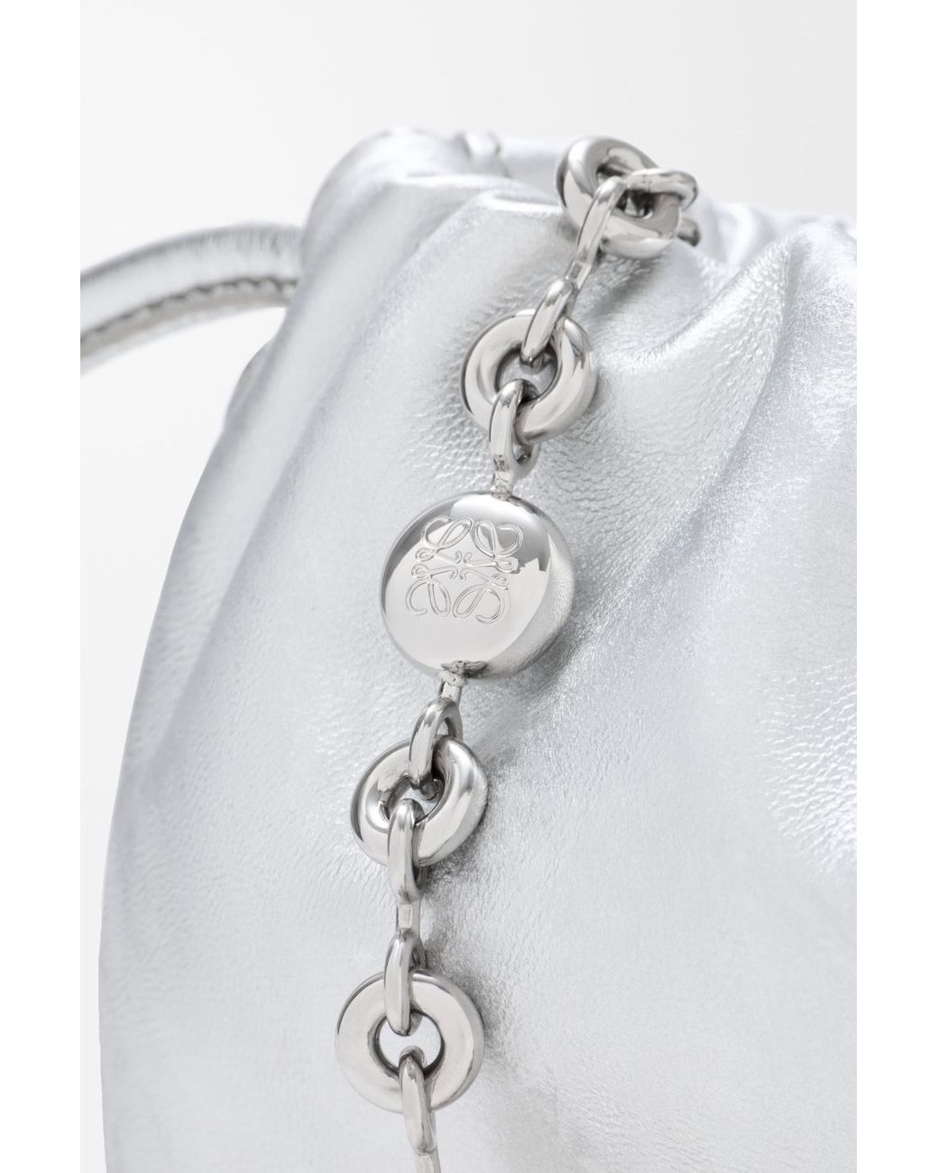 Loewe White Mini Flamenco Clutch Bag