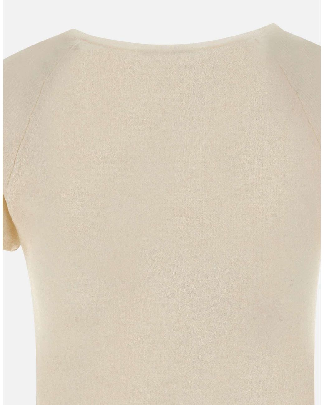 Vince White Short Sleeve V-Neck Knitted Top