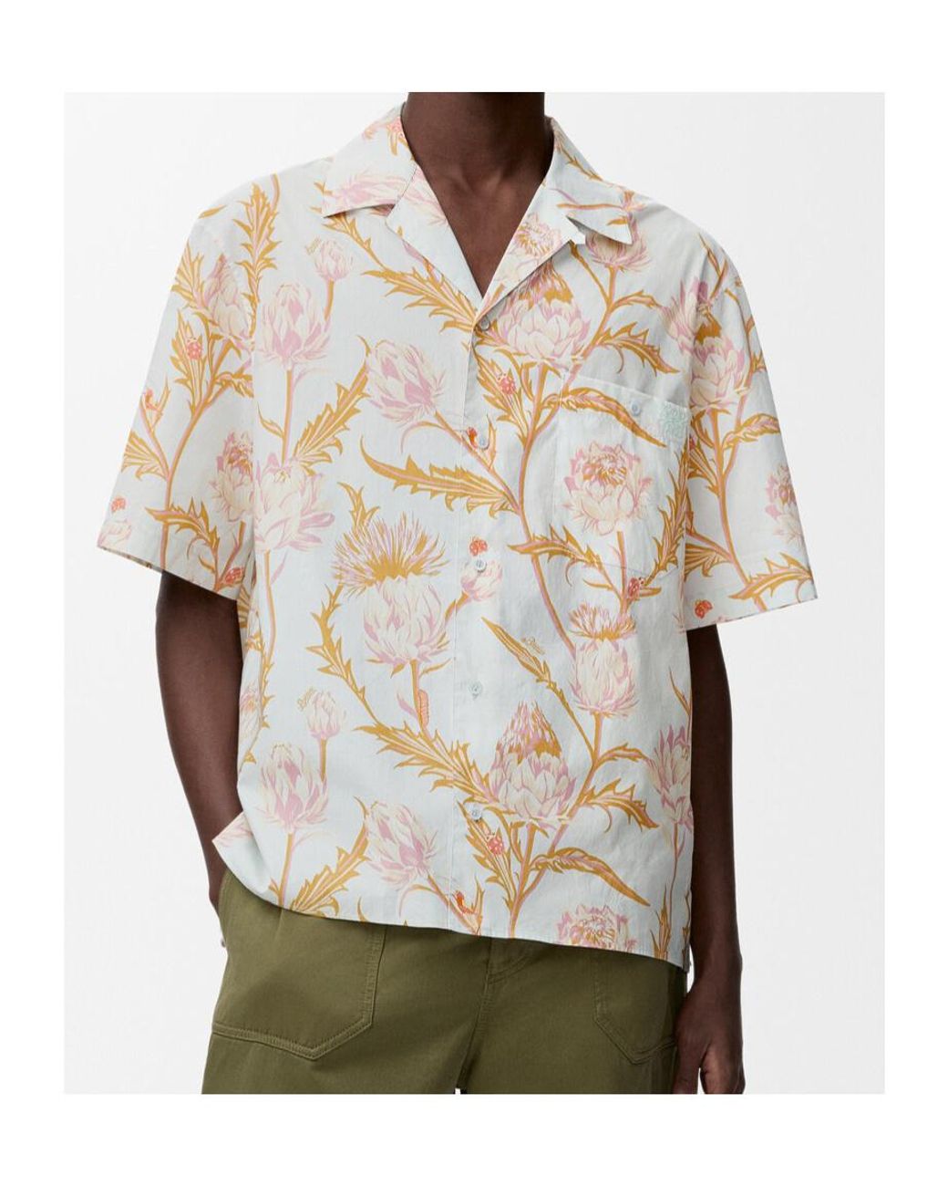 Loewe White X Paula's Ibiza Floral-Print Shirt for men