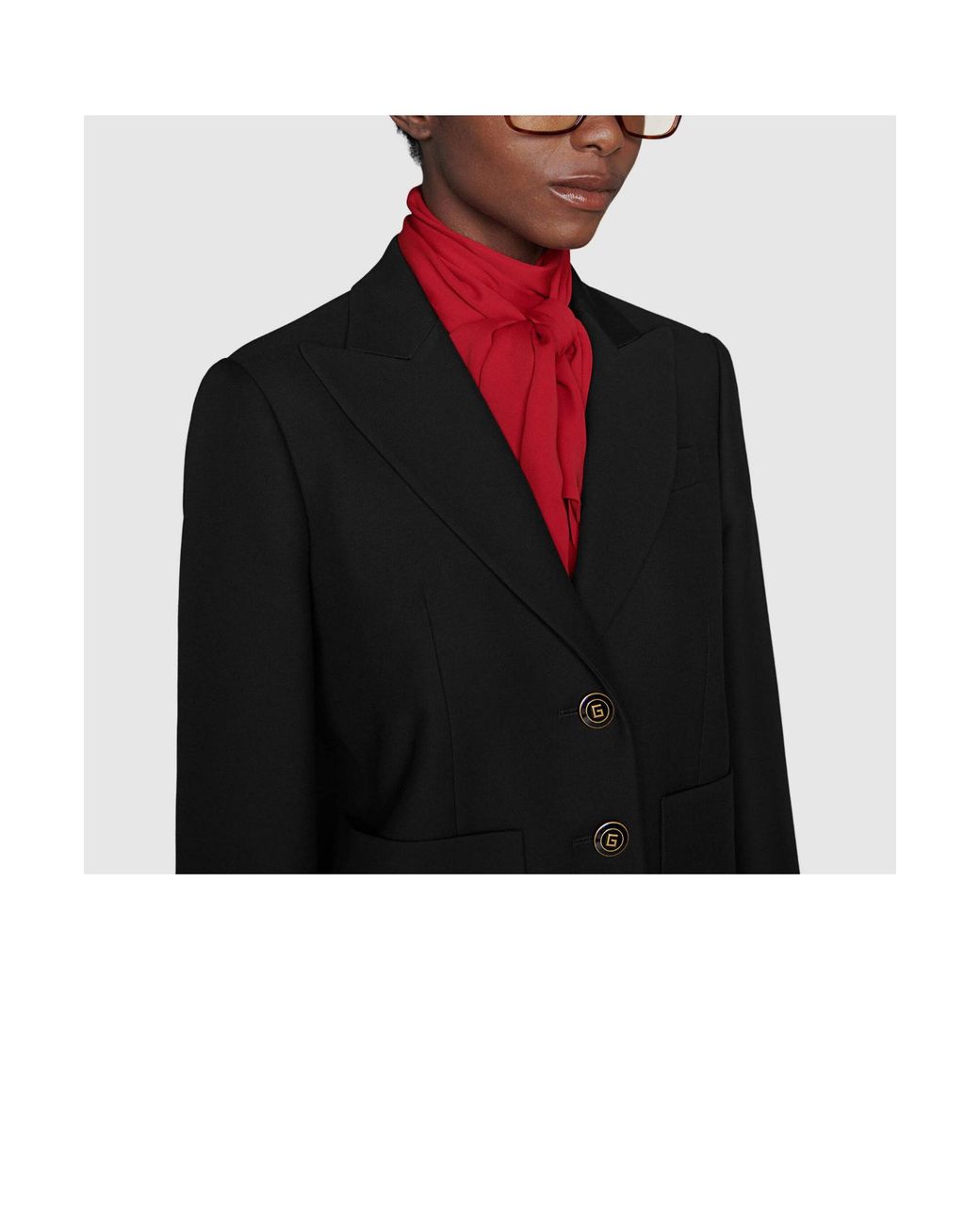 Gucci Black Patch Detail Single-Breasted Blazer