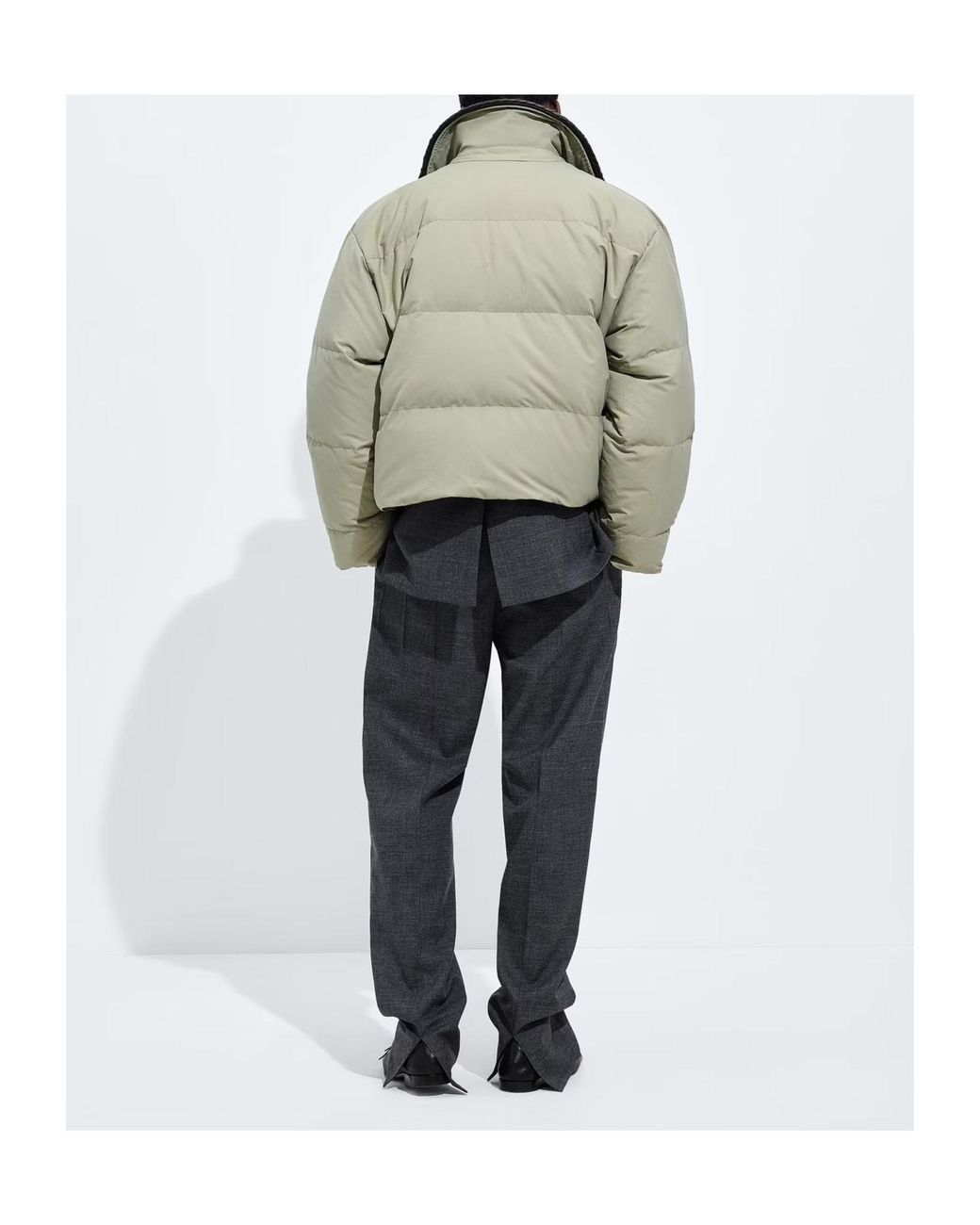 Bottega Veneta Gray Long-Sleeved Padded Jacket for men