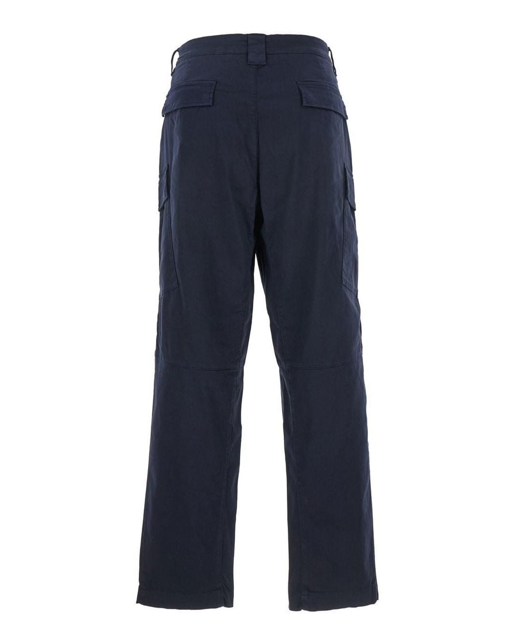C P Company Blue Cargo Pants With Lens Detail for men