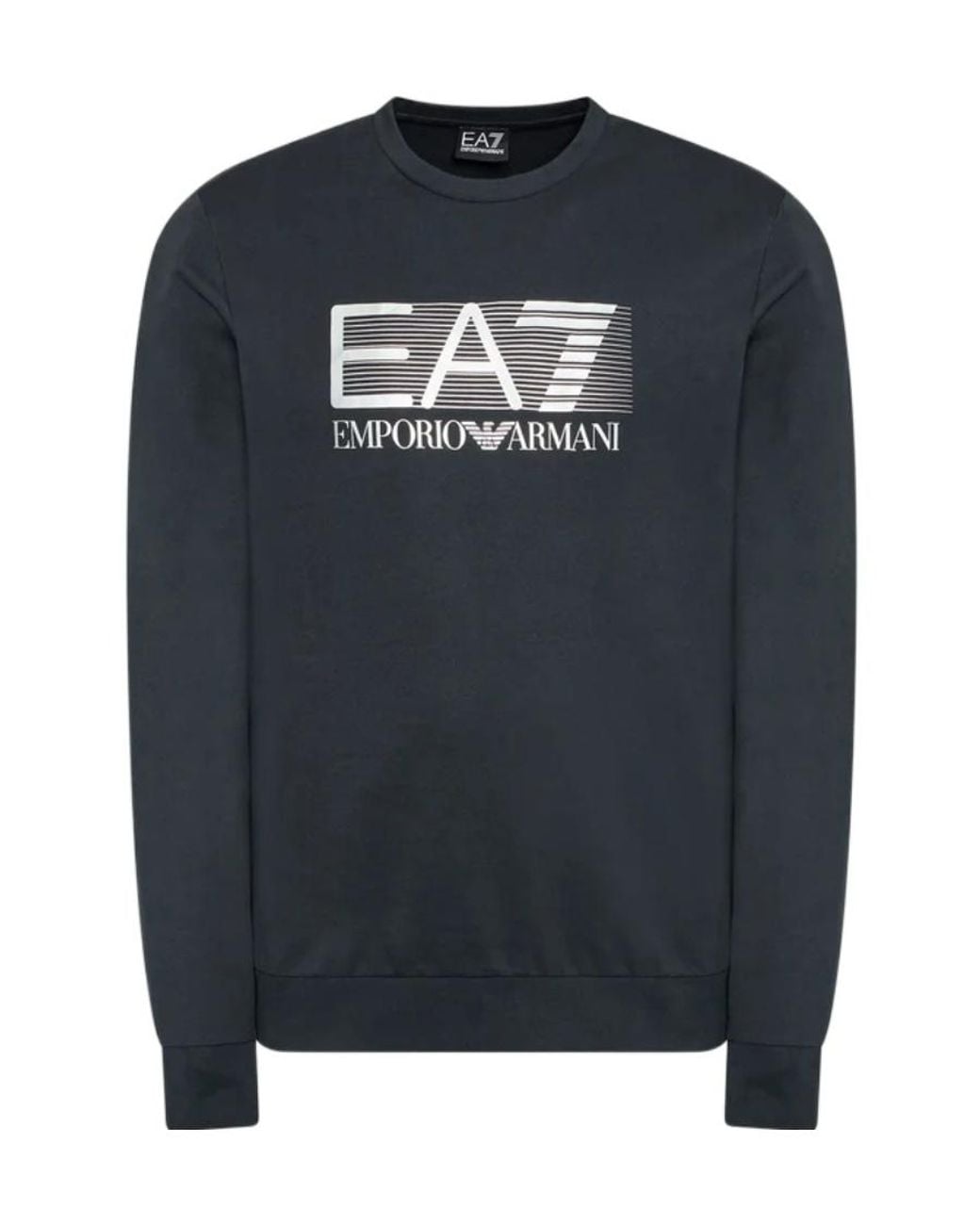 EA7 Blue Crew Neck Logo Sweatshirt for men