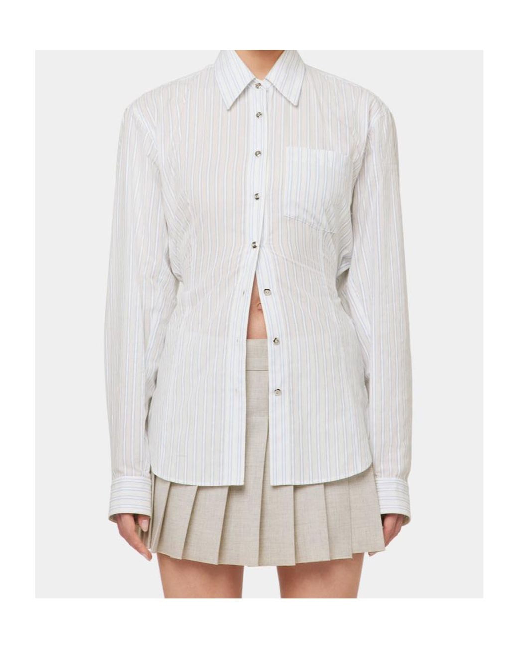 Rabanne White Striped Poplin Shirt