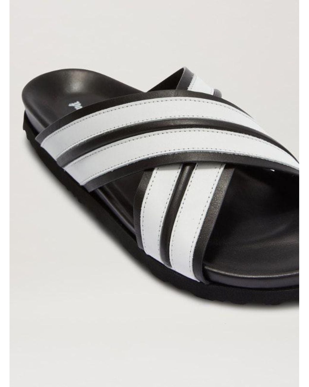 Palm Angels Brown Striped Criss-Cross Slides for men
