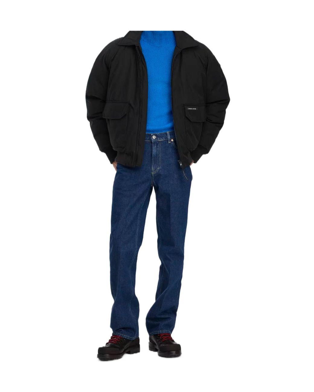 Canada Goose Black Logo Detail Zip-Up Jacket for men