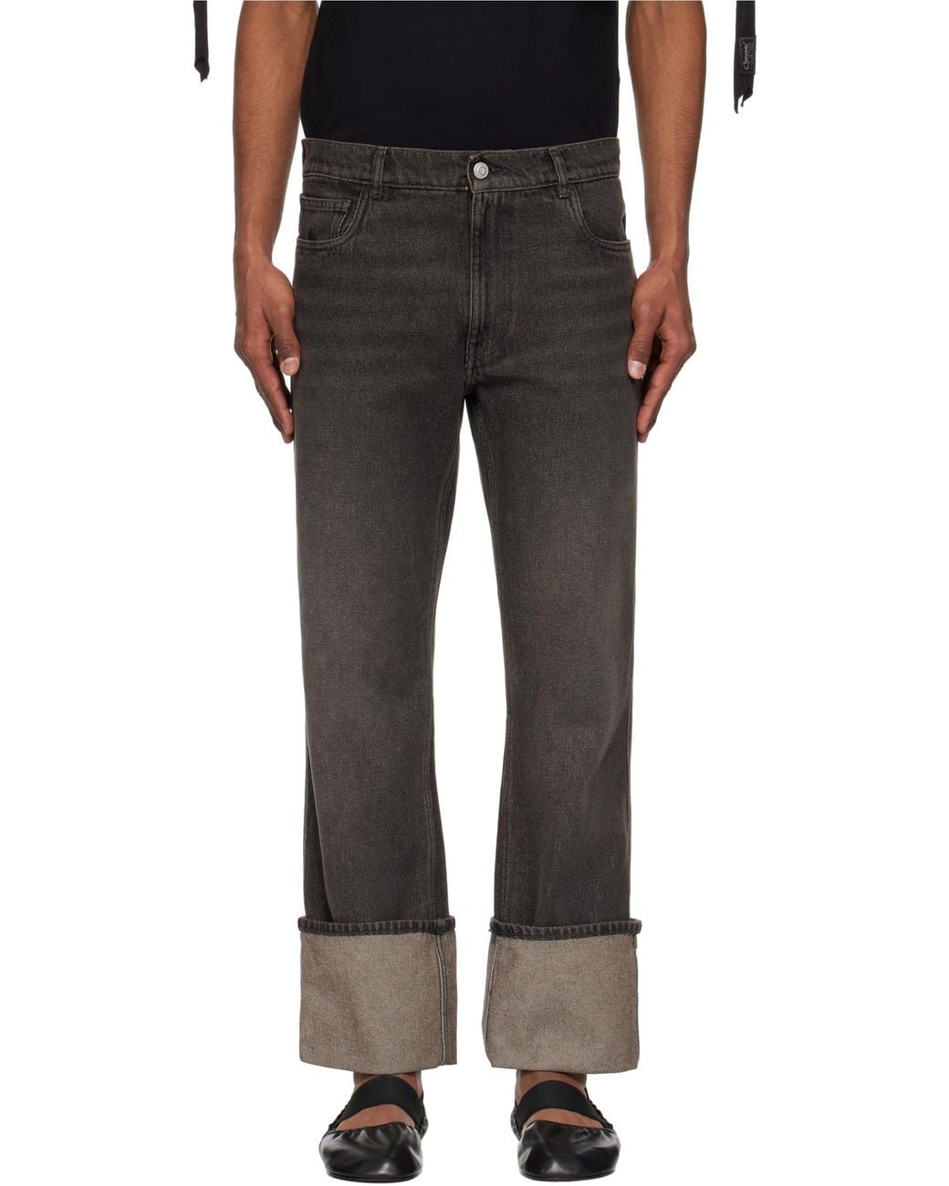 Coperni Black Turn Up-Hem Jeans