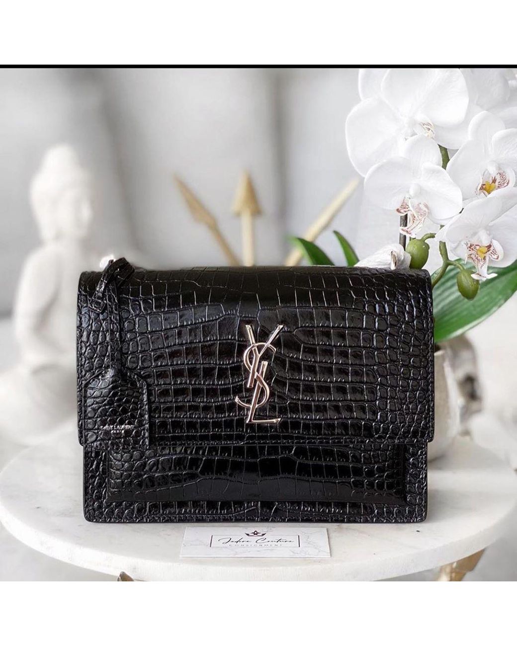 Saint Laurent Black Sunset Monogram Medium Shoulder Bag